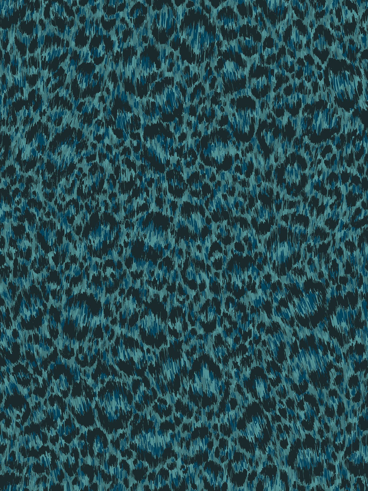Cole & Son Hand-Painted Leopard – Petrol & Teal (130/4014)