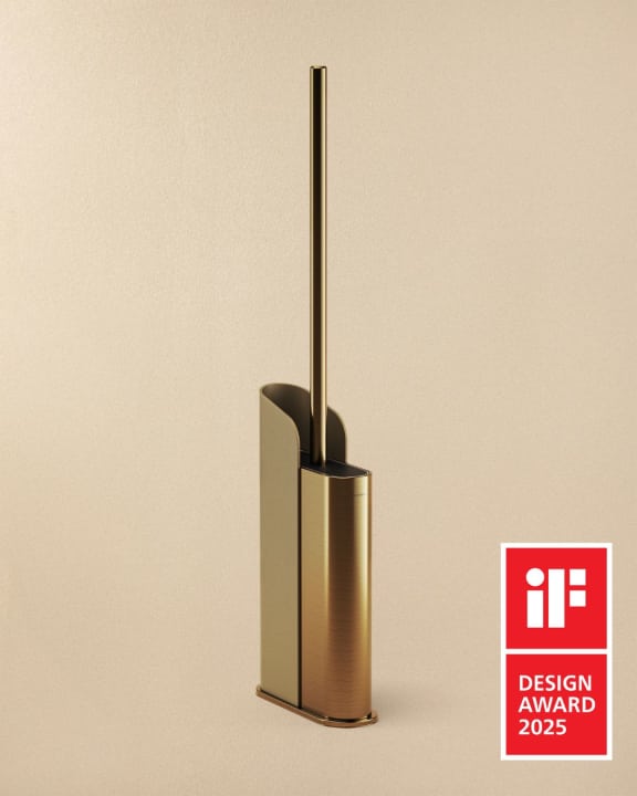 Cosmic Flat Boden-/Wand-Toilettenbürstenhalter – Gebürstetes Gold PVD · WJC512A0001040