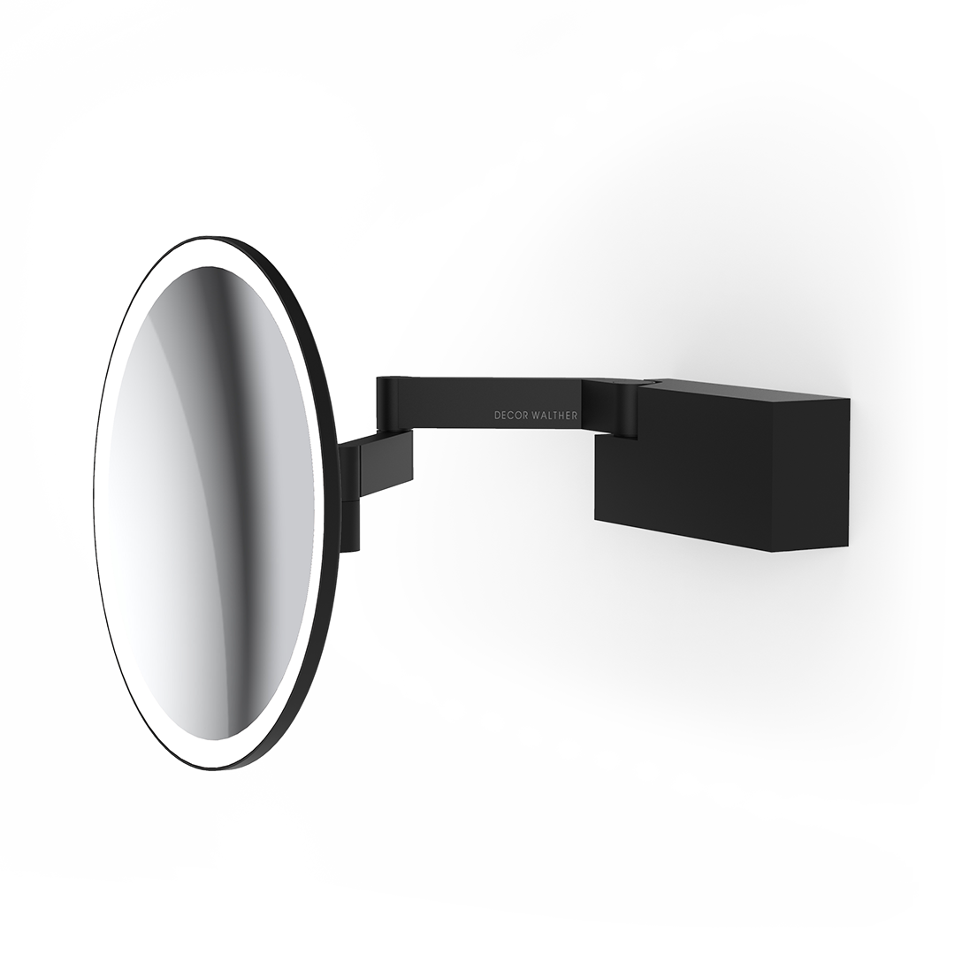 Decor Walther VISION R 5X Wandkosmetikspiegel beleuchtet – Schwarz matt - 5-fache Vergrößerung – Art. 0123160