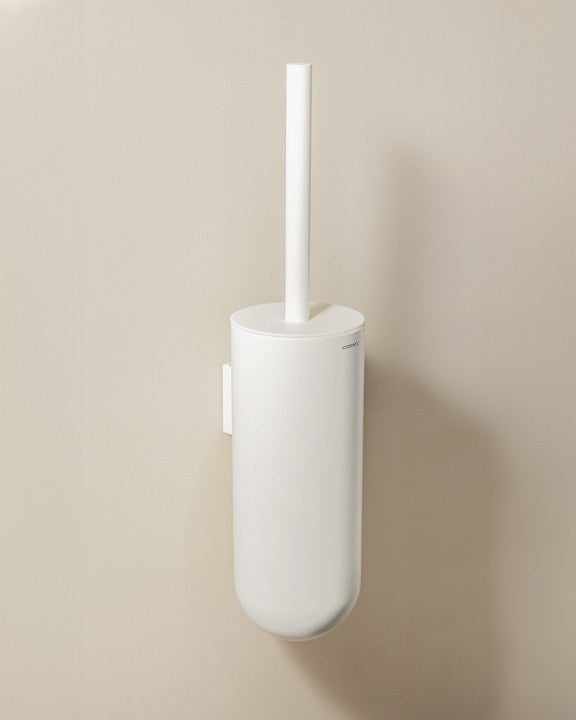 Cosmic Geyser Wand-Toilettenbürstenhalter – Weiß matt
