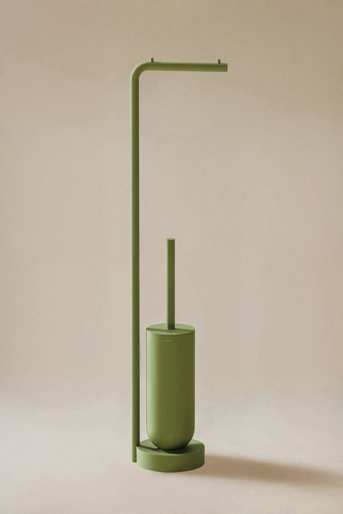 Cosmic Geyser Stand-Toilettenbürstenhalter mit Rollenhalter – Olive green
