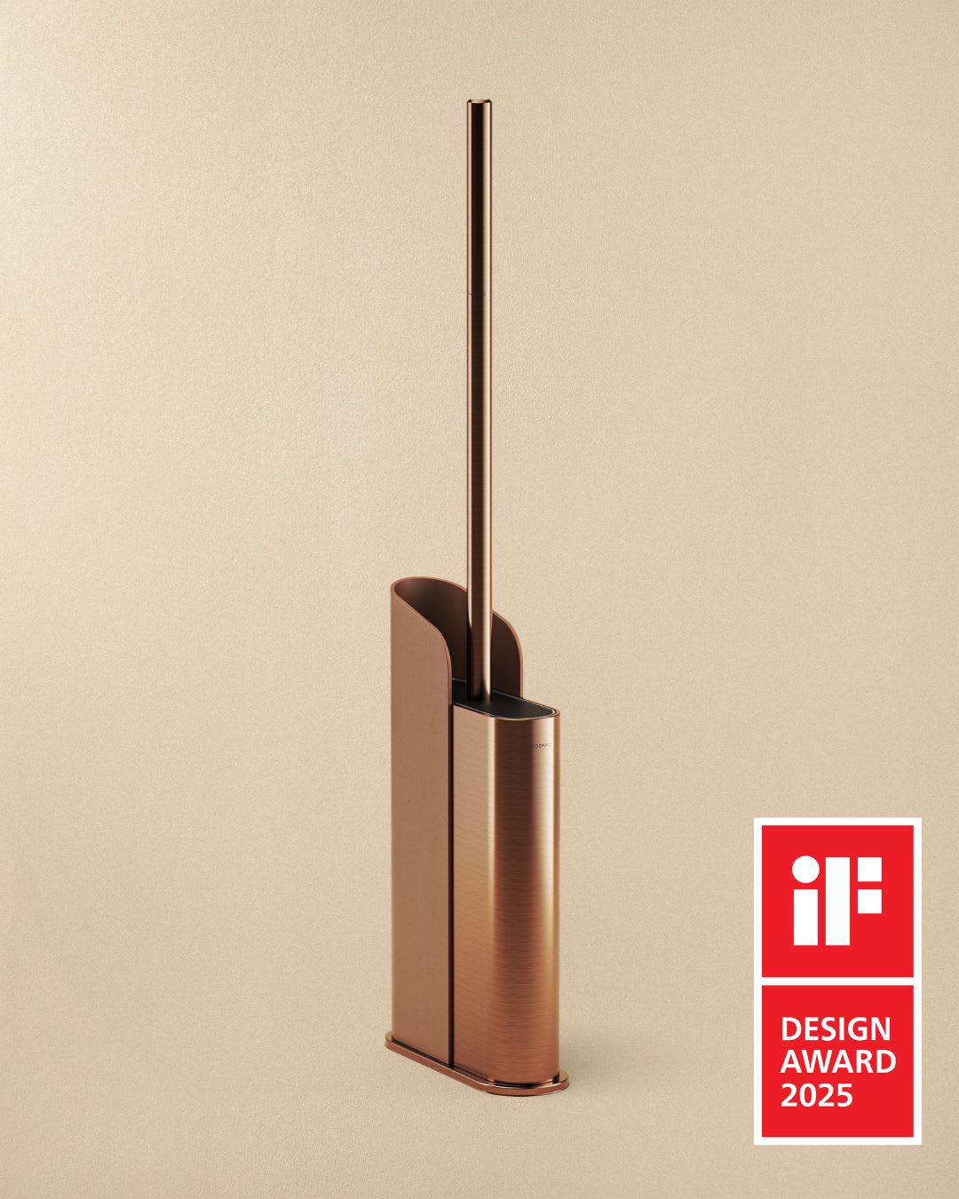 Cosmic Flat Boden-/Wand-Toilettenbürstenhalter – Gebürstetes Kupfer PVD