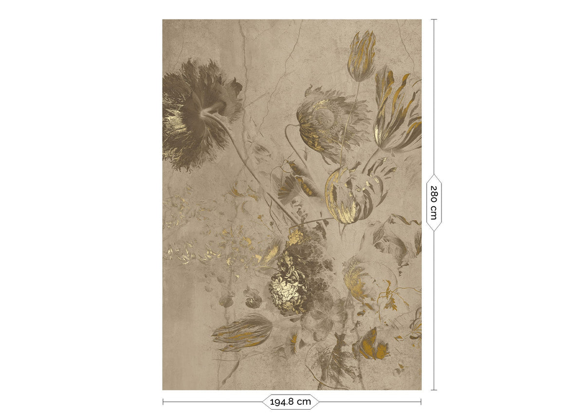 KEK Amsterdam Fresco Flowers Gold Beige Motivansicht