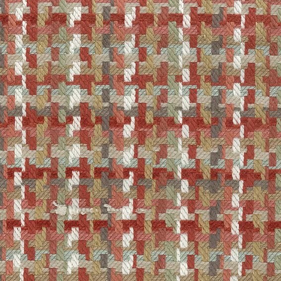 Nina Campbell Hadlow – Stoff – NCF4521-02 – Coral / Taupe / Duck Egg