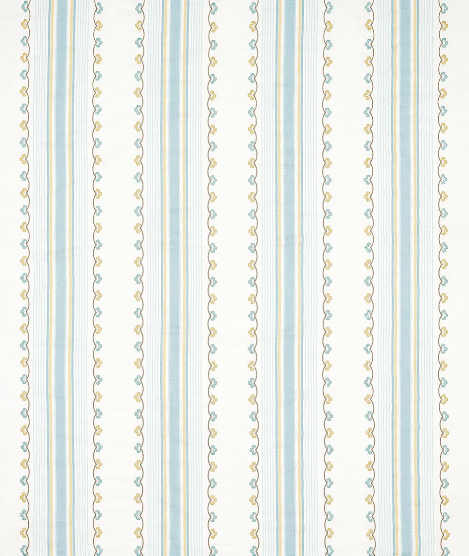 Nina Campbell Mabel Stripe – Stoff – NCF4552-02 – Aqua / Yellow