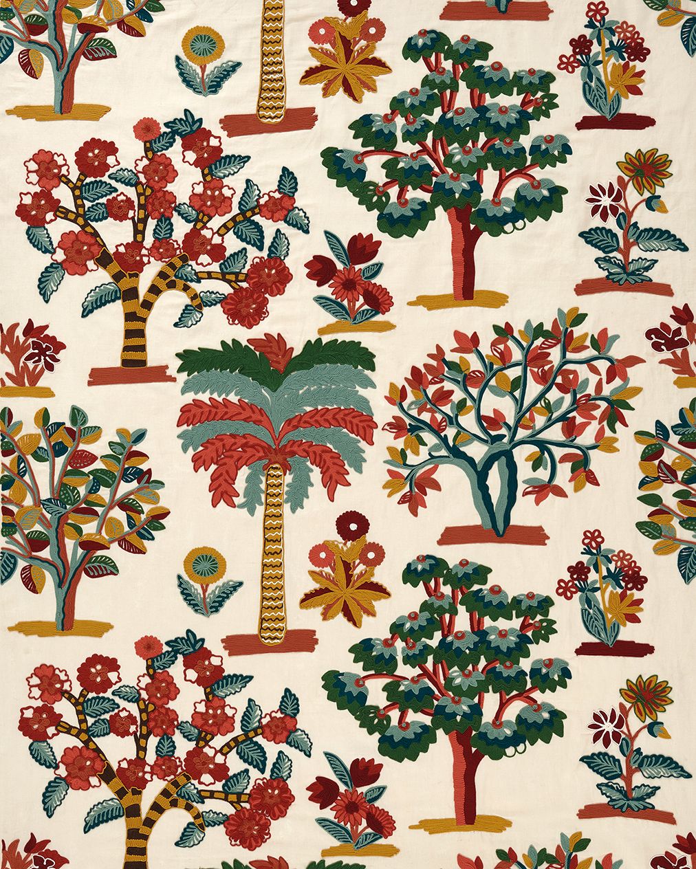 Nina Campbell Fener Grove – Stoff – NCF4563-01 – Green / Coral / Gold