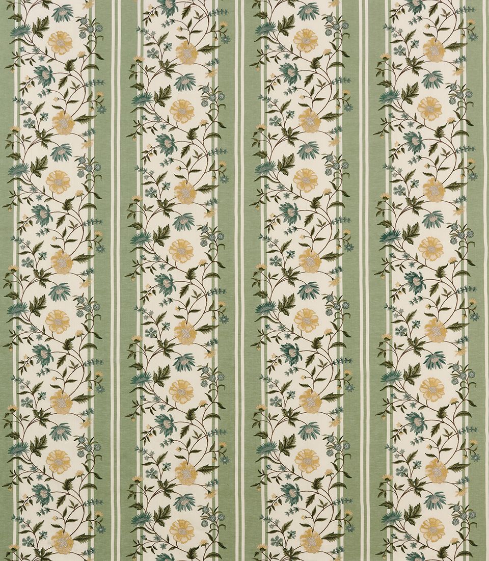 Nina Campbell Colmar – Stoff – NCF4581-02 – Green / Aqua / Yellow