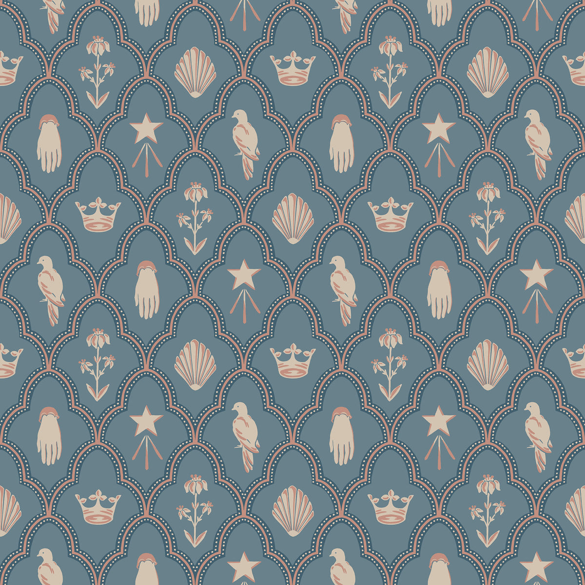 Sandberg Turtledove Barn Indigo Blue S10272 – Tapetenmuster