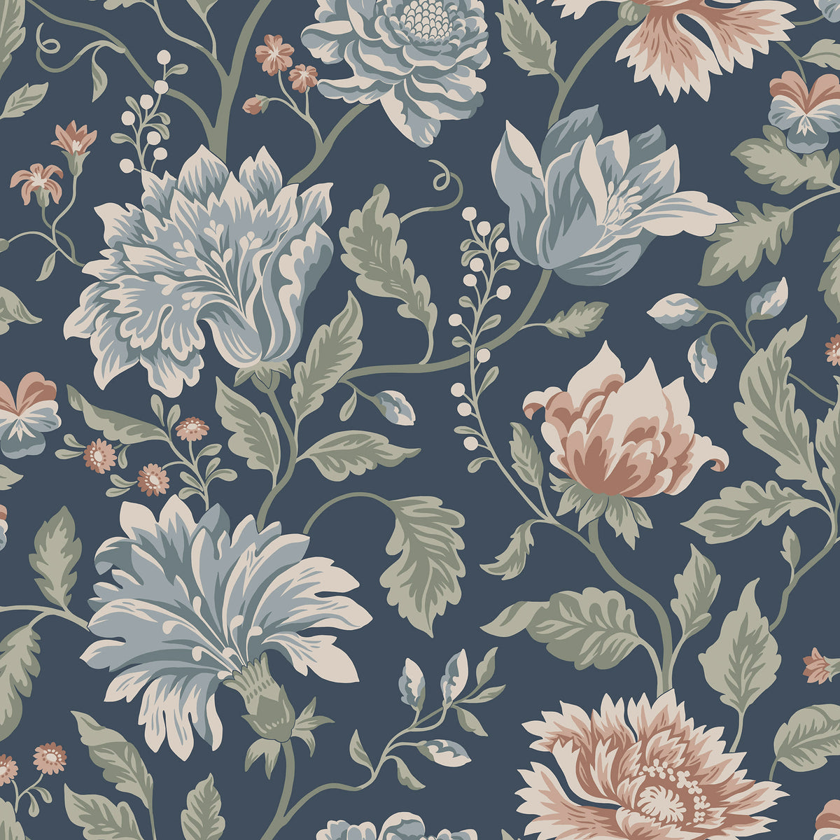 Sandberg Annabelle Classic Blue S10263 – Tapetenmuster