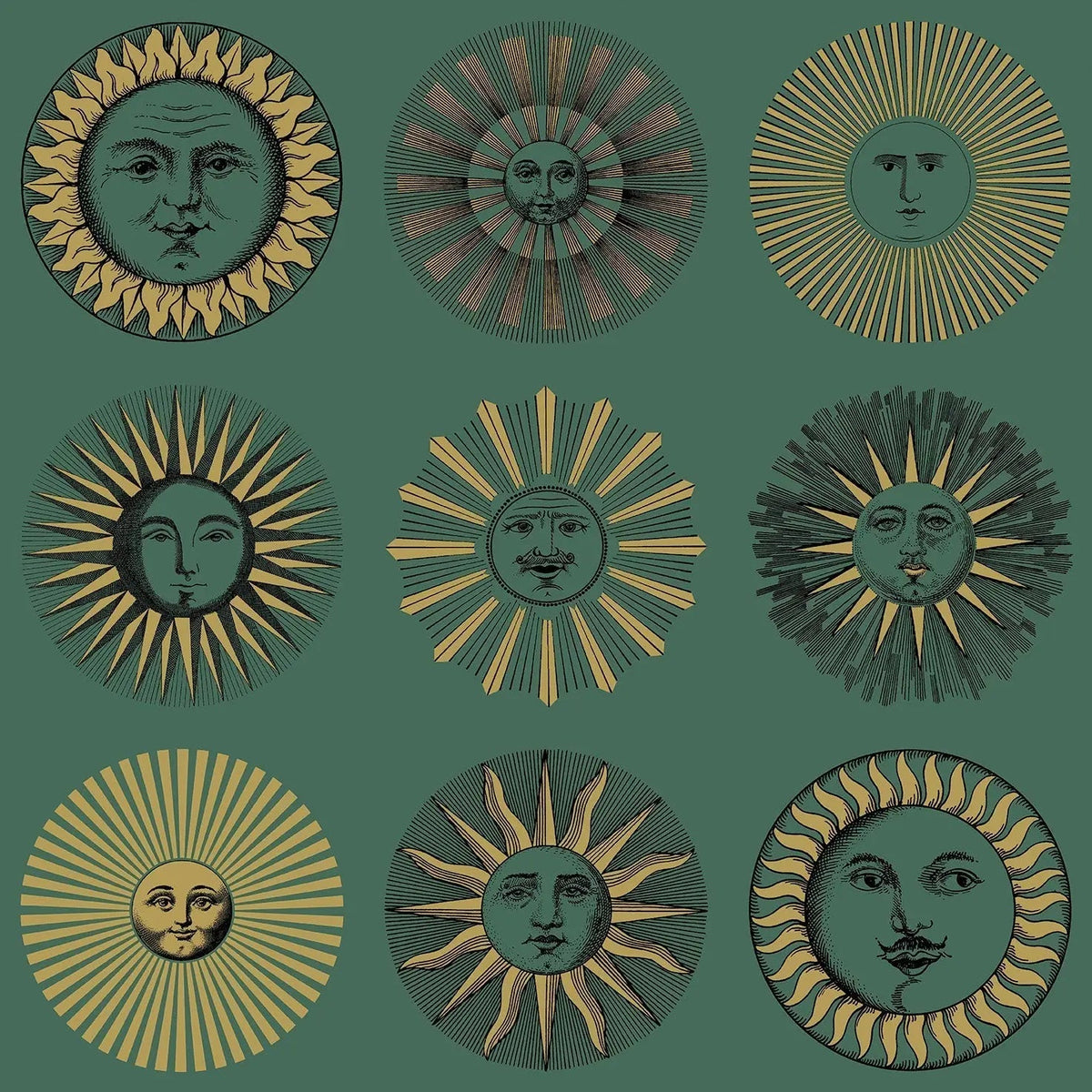 Cole & Son Fornasetti Soli Emerald & Gold – Tapete