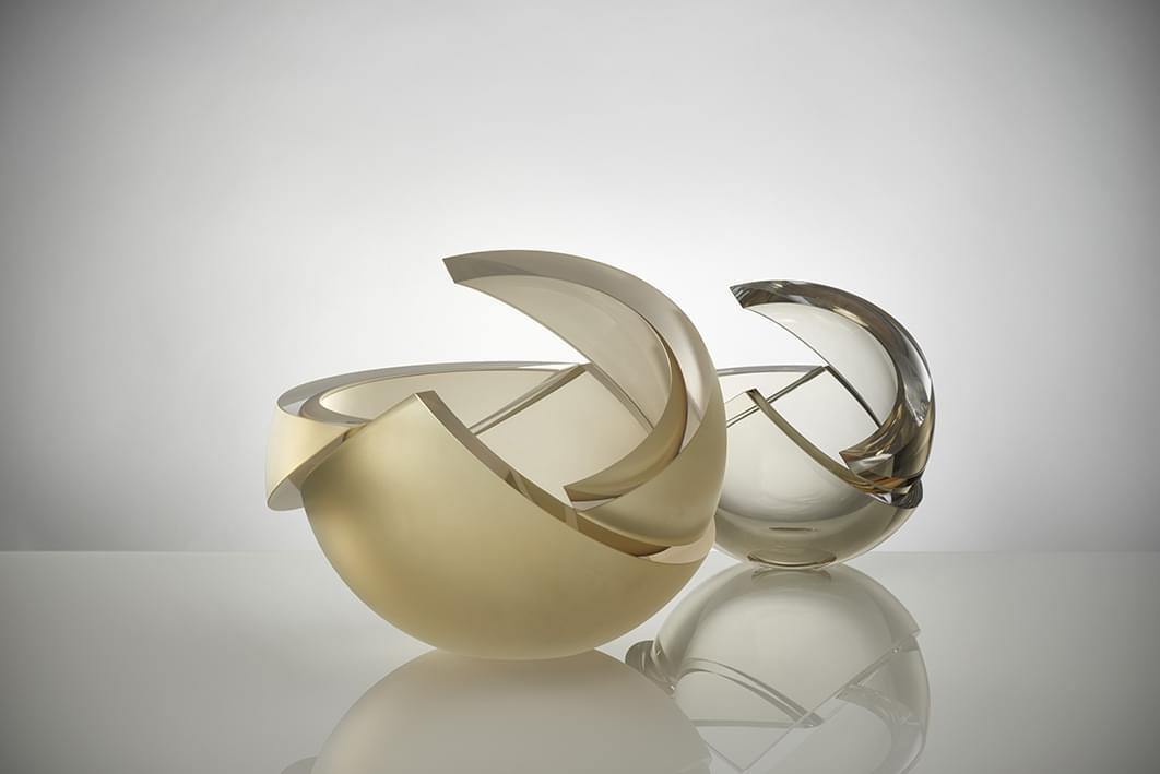 Anna Torfs - Armadillo Sphere Tisch Accessoire - Vase-Tisch Accessoires-Anna Torfs-small-Champagne-Clear-TOJU Interior