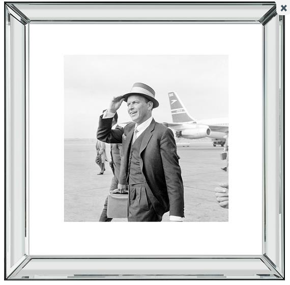 Brookpace Fine Art - Frank Sinatra 46 x 46 cm-Wandbild-Brookpace Lascelles-Manhattan / Spiegelrahmen-TOJU Interior