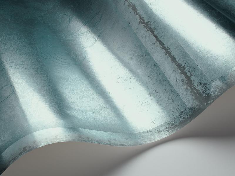 Cole and Son - Tapete Albery Wallpaper-Tapeten-Cole & Son-Seafoam on Foil S94/4021-TOJU Interior
