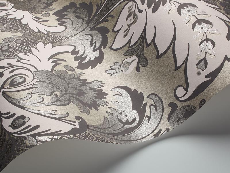 Cole and Son - Tapete Aldwych Wallpaper-Tapeten-Cole & Son-Glitter Silver on Metallic Gilver S94/5026-TOJU Interior