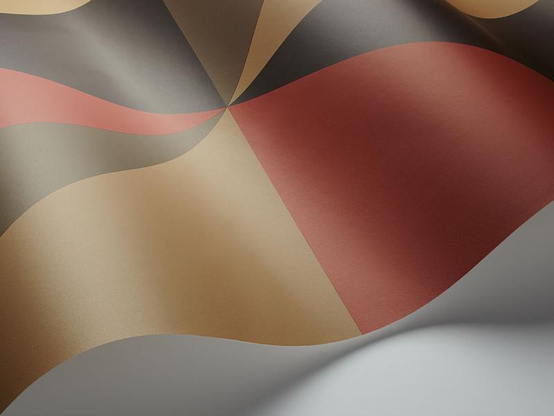 Cole and Son - Tapete Apex Grand Wallpaper-Tapeten-Cole & Son-Red & Sand on Soot S105/10041-TOJU Interior