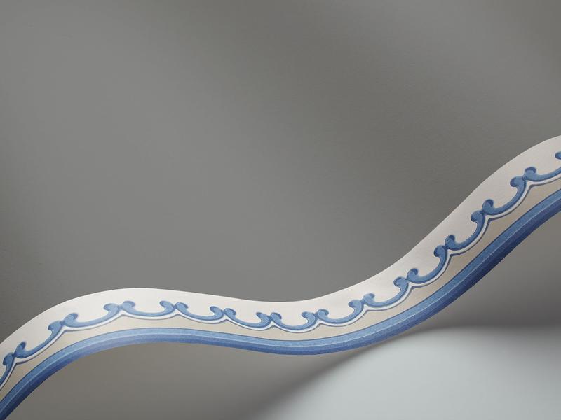 Cole and Son - Tapete Broderie Border Wallpaper-Tapeten-Cole & Son-Hyacinth Blue & Stone S99/14058-TOJU Interior