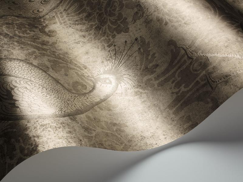 Cole and Son - Tapete Byron Wallpaper-Tapeten-Cole & Son-Metallic Gilver S94/7038-TOJU Interior