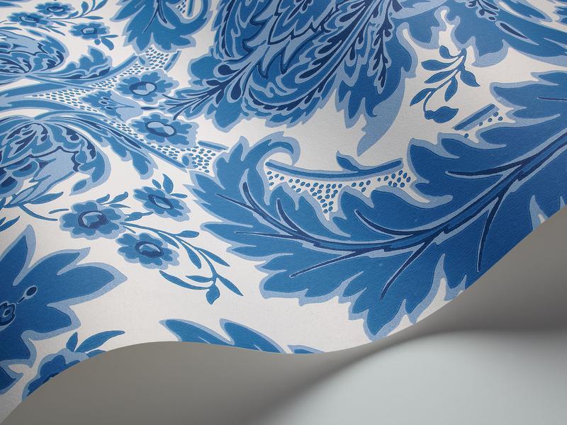 Cole and Son - Tapete Coleridge Wallpaper-Tapeten-Cole & Son-Blue on White S94/9051-TOJU Interior