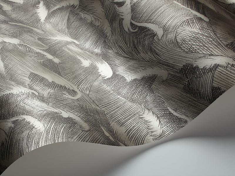Cole and Son - Tapete Columbus Wallpaper-Tapeten-Cole & Son-Metallic Gilver & Soot S103/13056-TOJU Interior