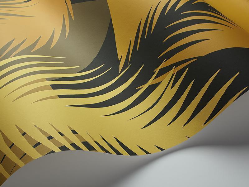 Cole and Son - Tapete Deco Palm Wallpaper-Tapeten-Cole & Son-Chratreuse on Charcoal S105/8035-TOJU Interior