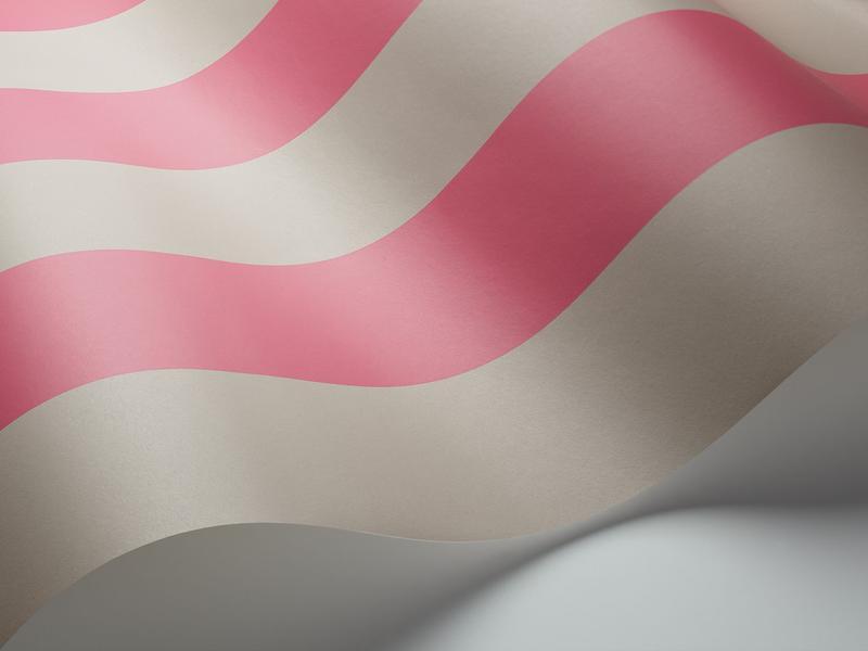 Cole and Son - Tapete Glastonbury Stripe Wallpaper-Tapeten-Cole & Son-Fuchsia & Linen S110/6031-TOJU Interior