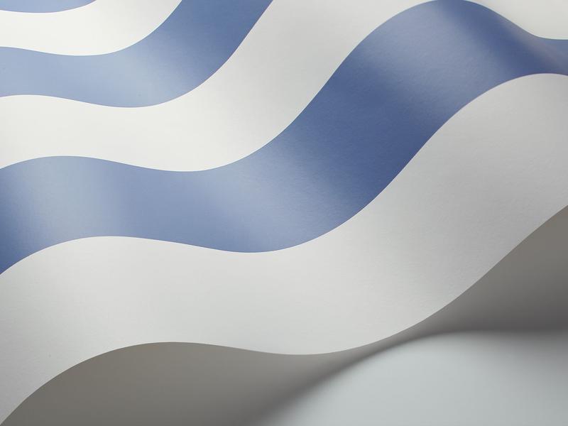 Cole and Son - Tapete Glastonbury Stripe Wallpaper-Tapeten-Cole & Son-Hyancinth Blue S96/4023-TOJU Interior