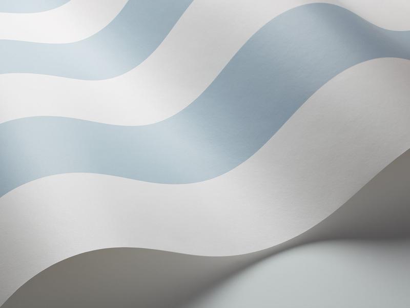 Cole and Son - Tapete Glastonbury Stripe Wallpaper-Tapeten-Cole & Son-Pale Cerulean S96/4022-TOJU Interior