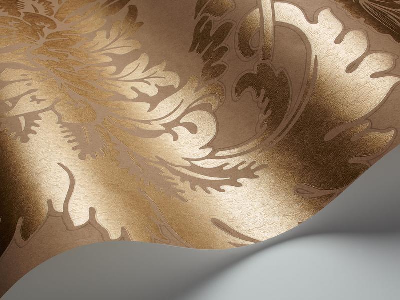 Cole and Son - Tapete Hovingham Wallpaper-Tapeten-Cole & Son-Metallic Gold on Neutral S88/2006-TOJU Interior