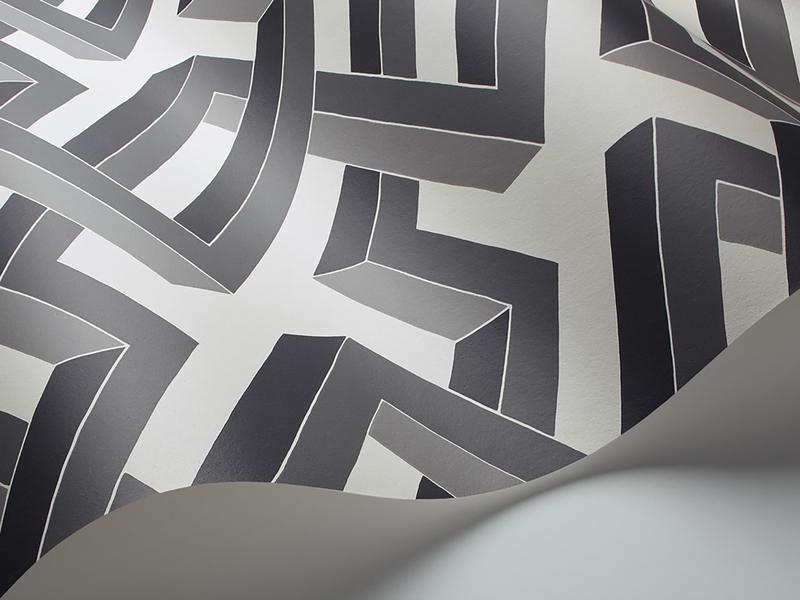 Cole and Son - Tapete Luxor Wallpaper-Tapeten-Cole & Son-Black on White S105/1002-TOJU Interior