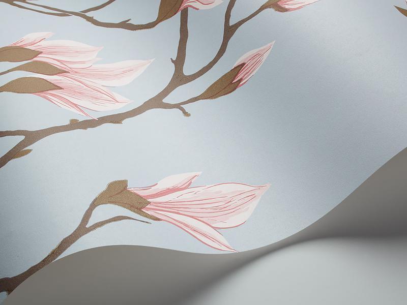 Cole and Son - Tapete Magnolia Wallpaper-Tapeten-Cole & Son-Hellblau/Rosa-TOJU Interior