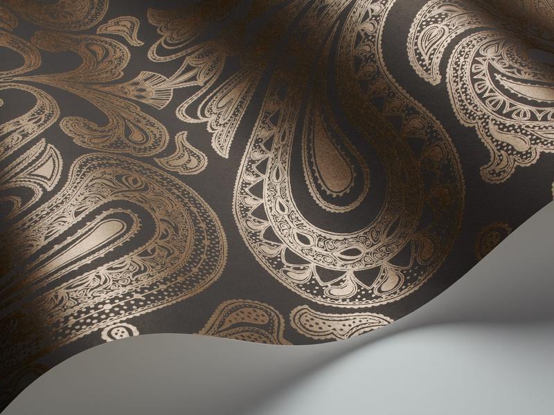 Cole and Son - Tapete Malabar Wallpaper-Tapeten-Cole & Son-Bronze auf Charcoal 95/7044-TOJU Interior