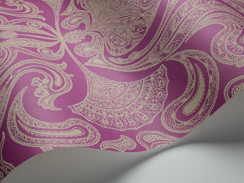 Cole and Son - Tapete Malabar Wallpaper-Tapeten-Cole & Son-Grau auf Lila 66/1007-TOJU Interior