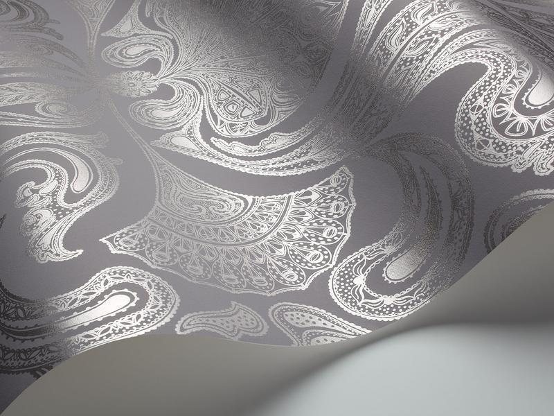 Cole and Son - Tapete Malabar Wallpaper-Tapeten-Cole & Son-Silber auf lilac Grey 95/7042-TOJU Interior