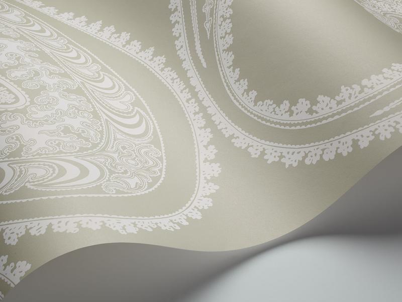 Cole and Son - Tapete Rajapur Wallpaper-Tapeten-Cole & Son-Chalk auf Soft Olive 95/2063-TOJU Interior