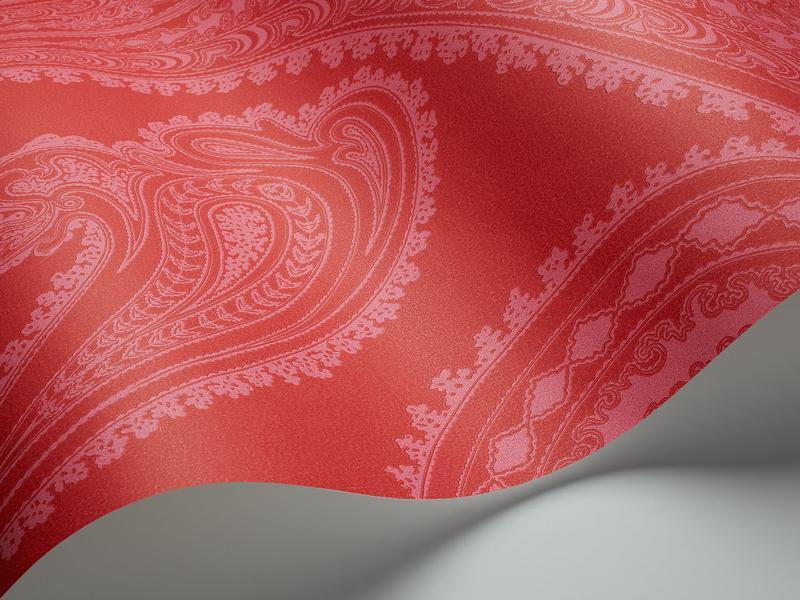 Cole and Son - Tapete Rajapur Wallpaper-Tapeten-Cole & Son-Fuchsia auf Rouge 66/5041-TOJU Interior