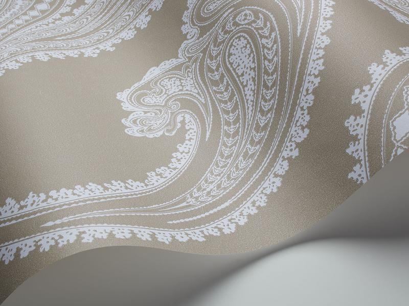 Cole and Son - Tapete Rajapur Wallpaper-Tapeten-Cole & Son-Silber Birch auf Taupe 66/5039-TOJU Interior