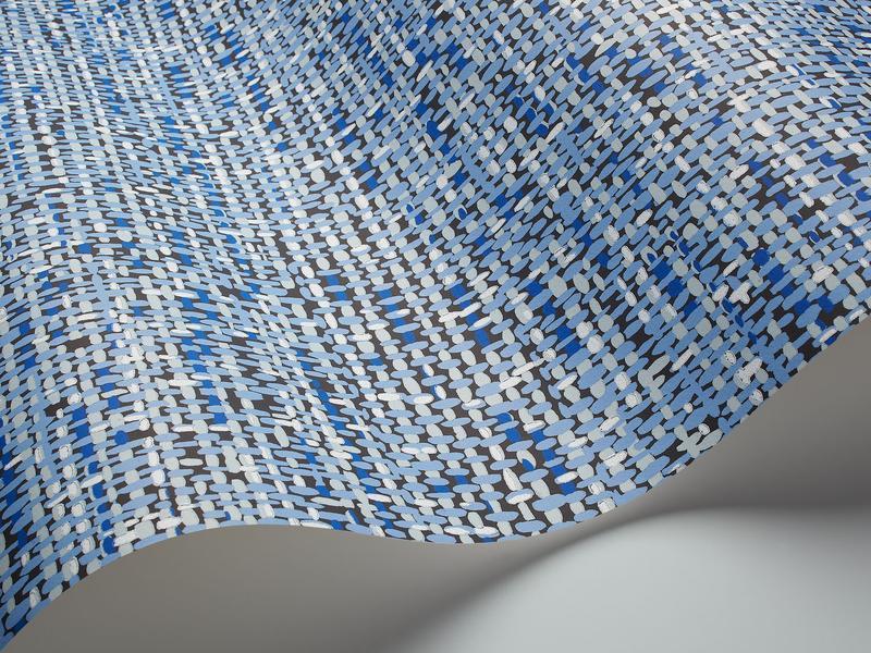 Cole and Son - Tapete Tweed Wallpaper-Tapeten-Cole & Son-Hyacinth Blue & White on Charcoal S92/4019-TOJU Interior