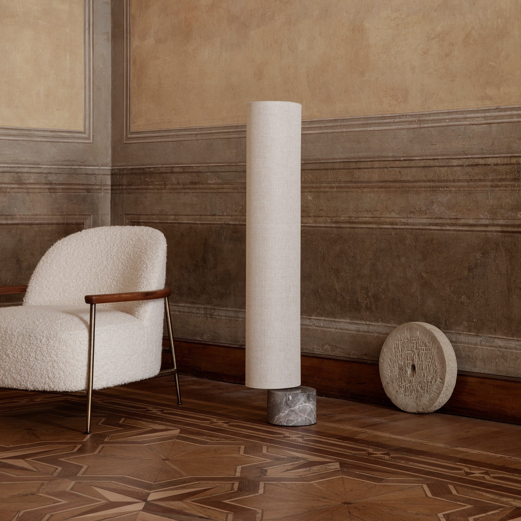 Gubi - Unbound LED Stehleuchte H 80cm-Gubi-Leinen weiß/Schirm-TOJU Interior