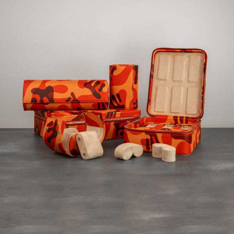 IFL Watches - Orange Camo Watch Box – 10 Uhren-Uhrenbox-TOJU Interior
