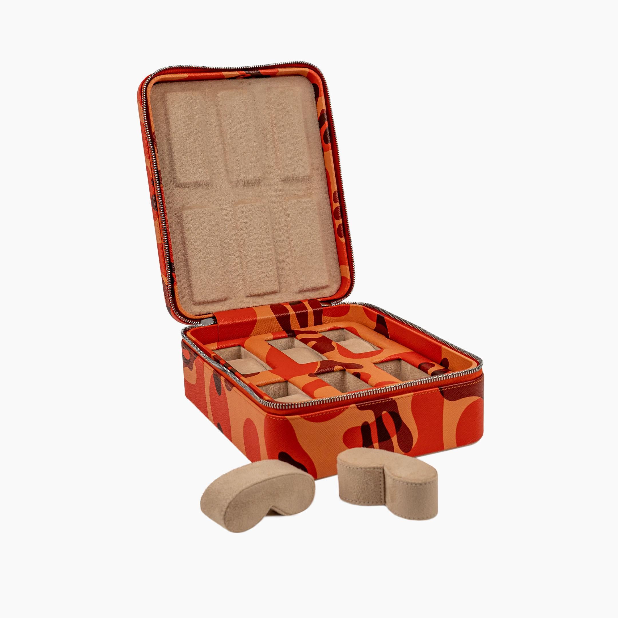 IFL Watches - Orange Camo Watch Box – 6 Uhren-Uhrenbox-TOJU Interior