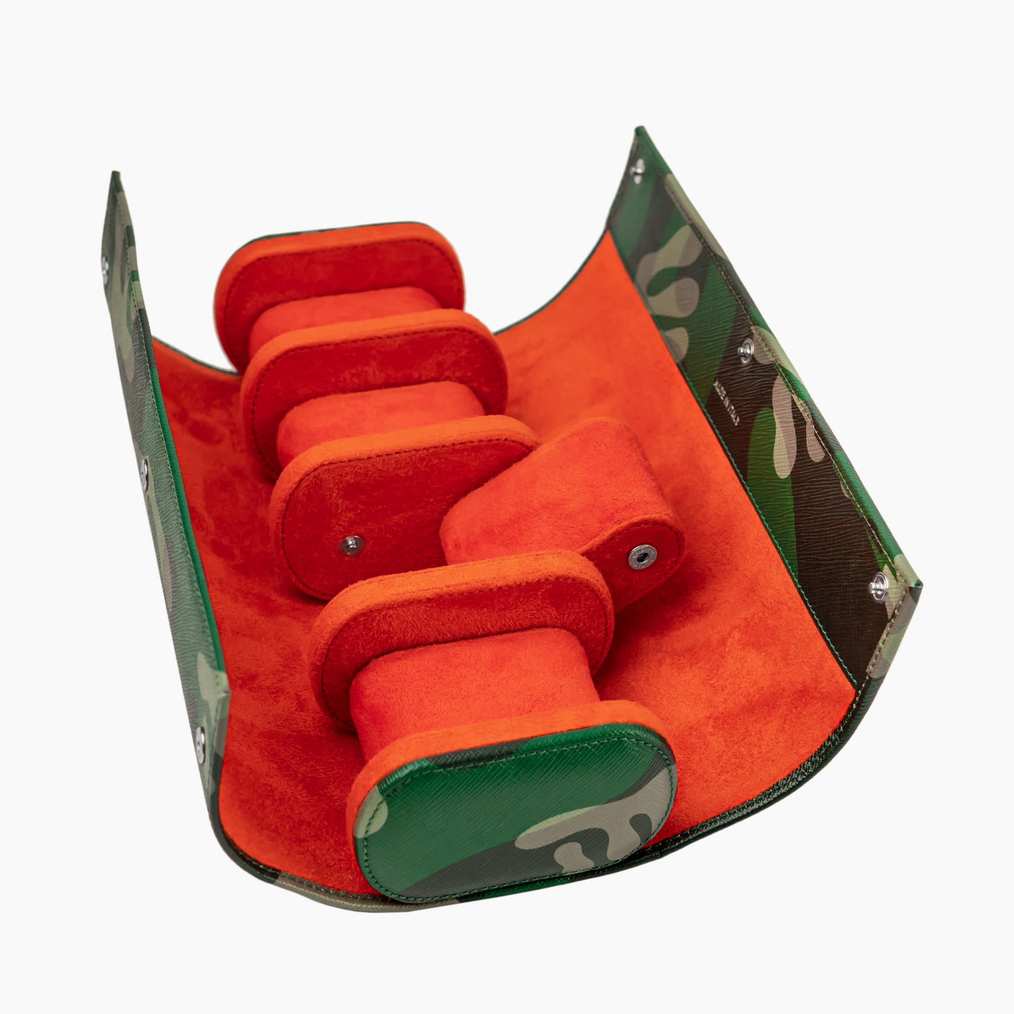 IFL Watches - Watch Roll - Green Camo Watch Roll für 4 Uhren-Uhrenrolle-TOJU Interior