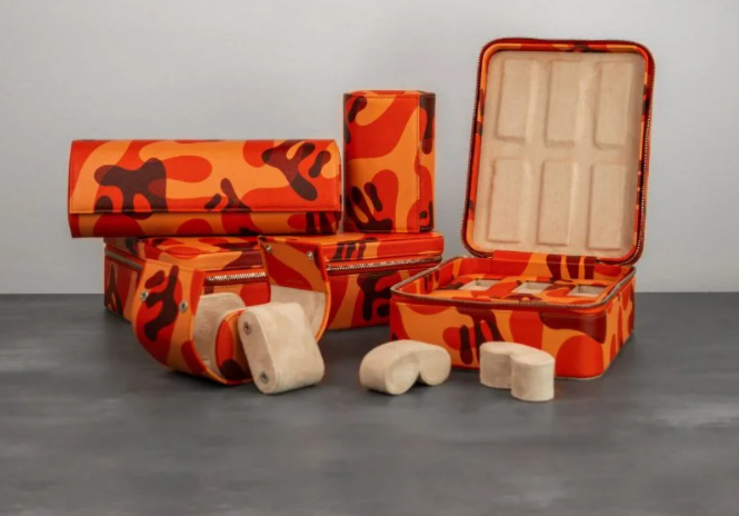 IFL Watches - Watch Roll - Orange Camo Watch Roll für 2 Uhren-Uhrenrolle-TOJU Interior