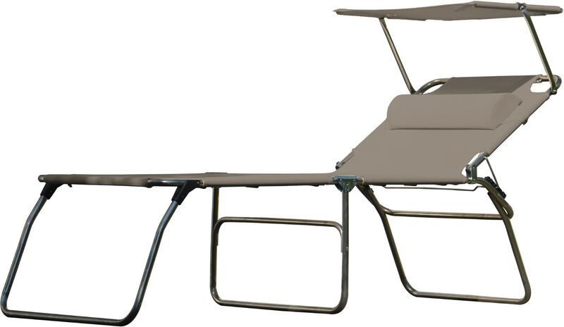 Jan Kurtz - Fiam Gartenliege Amigo Big Fifty Dreibeinliege mit Sonnendach-Gartenmöbel-Jan Kurtz-Taupe-TOJU Interior