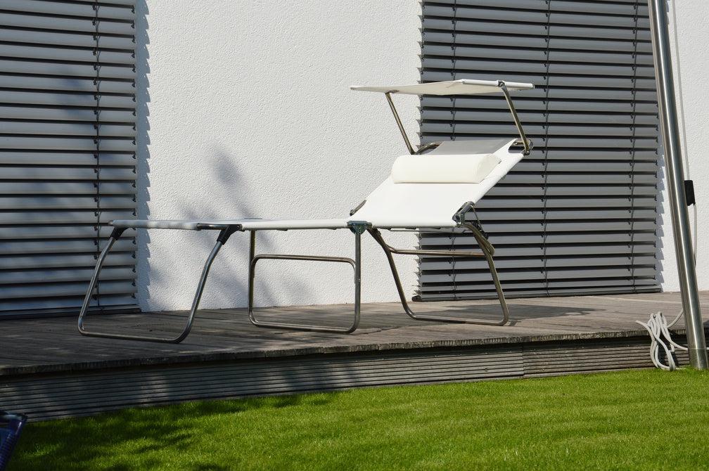 Jan Kurtz - Fiam Gartenliege Amigo Big Fifty Dreibeinliege mit Sonnendach-Gartenmöbel-Jan Kurtz-Weiß-TOJU Interior