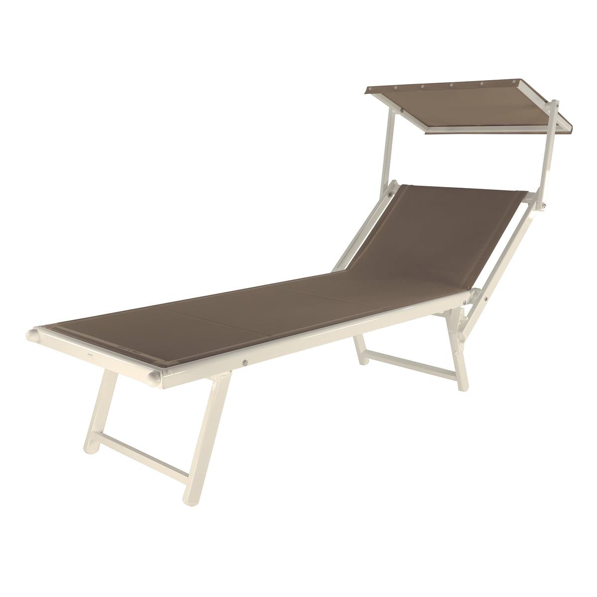 Jan Kurtz - Rimini Classic Sonnenliege-Sonnenliegen-Jan Kurtz-Weiß / taupe-TOJU Interior