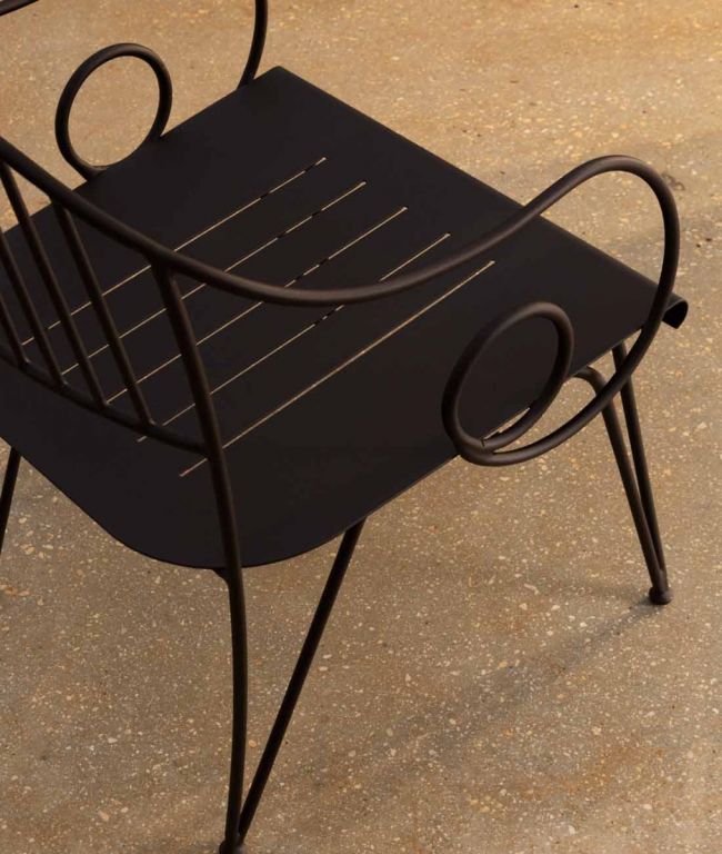 Unopiu - Armstuhl Ariete aus Eisen bronze-Stühle-Unopiu-Mit Polster-TOJU Interior