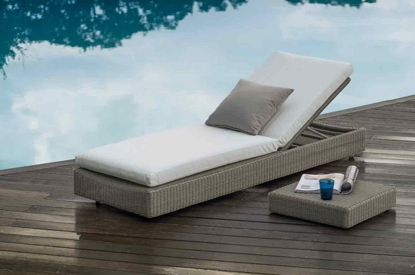 Unopiu - Gartenliege komplett Sunstripe aus WaProLace mit Rollen-Gartenliege-Unopiu-TOJU Interior