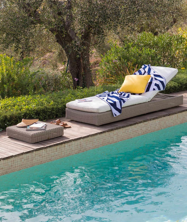 Unopiu - Gartenliege komplett Sunstripe aus WaProLace mit Rollen-Gartenliege-Unopiu-TOJU Interior