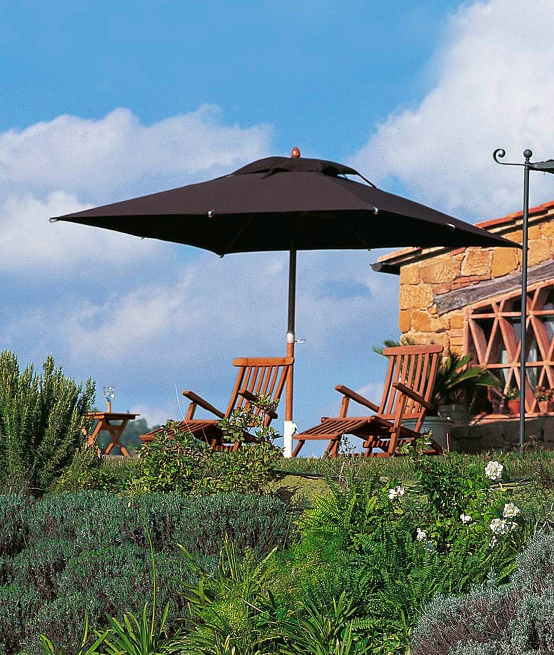 Unopiu - Quadratischer Sonnenschirm Lipari 300 x 300-Sonnenschirm-Unopiu-Kaffeefarben-TOJU Interior