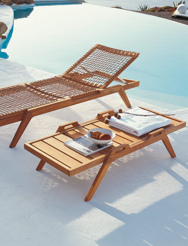 Unopiu - Rechteckiger Couchtisch Synthesis aus Teakholz mit Griffen-Tisch-Unopiu-TOJU Interior